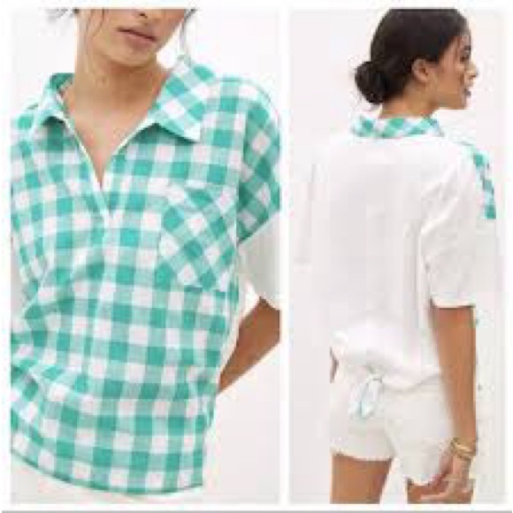 Anthropology gingham check blouse - Picture 2 of 6